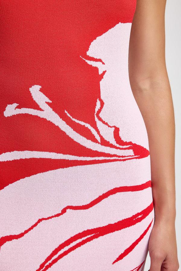 Kookai Aloha Strapless Dress Red/Pink