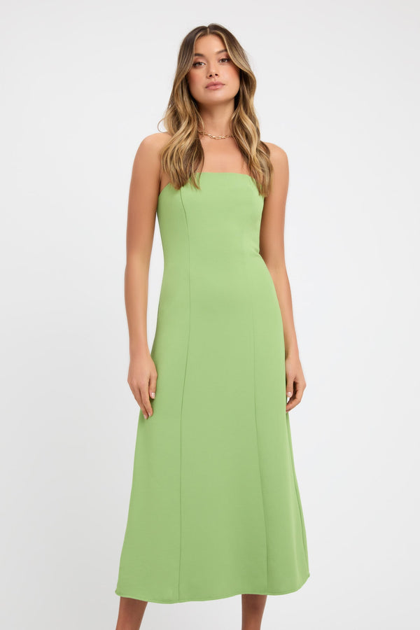 Kookai Alpha Slim Midi Dress Daiquiri Green