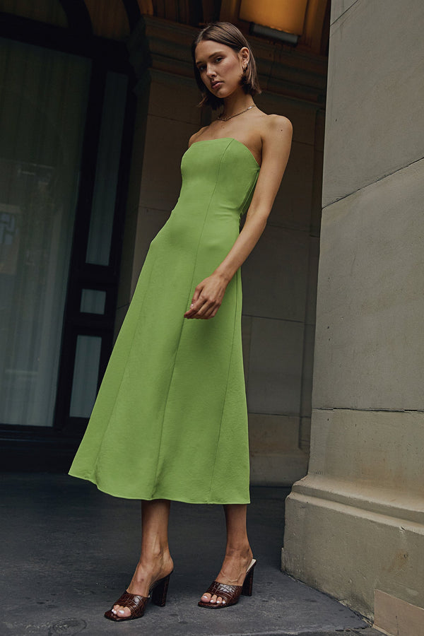 Kookai Alpha Slim Midi Dress Daiquiri Green
