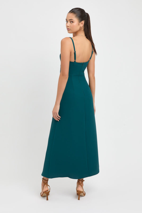 Kookai Alpha Tie Front Dress Deep Green