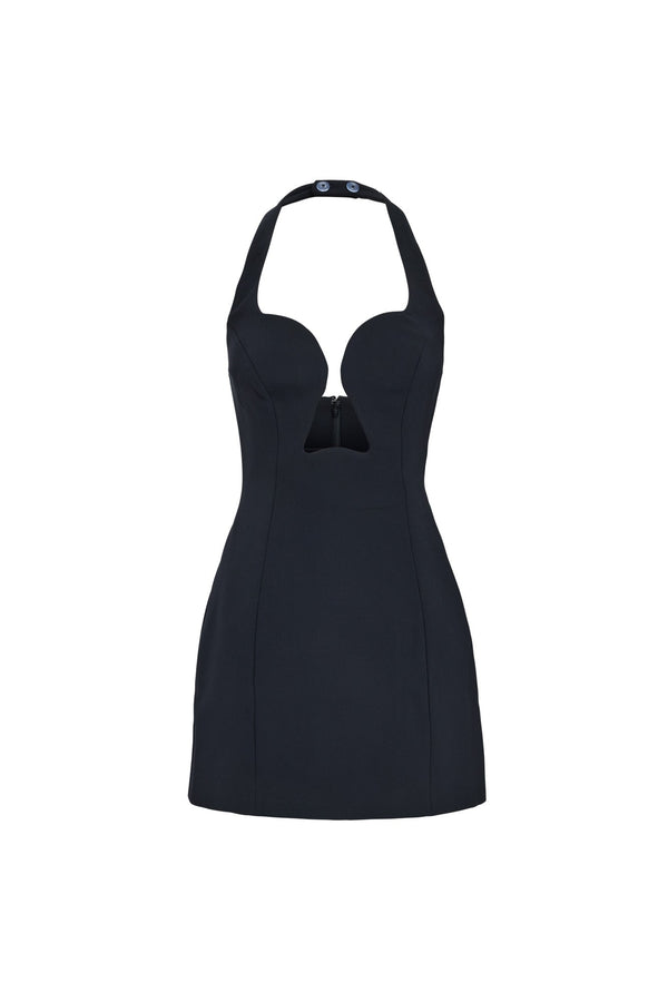 Kookai Alto Low Cut Mini Dress Black