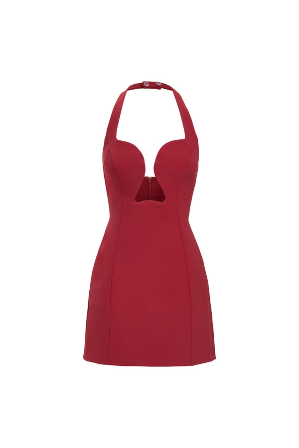 Kookai Alto Low Cut Mini Dress Winery