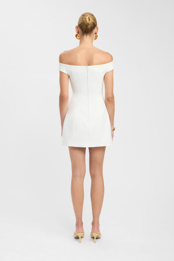 Kookai Alto Off Shoulder Mini Dress Coconut Milk