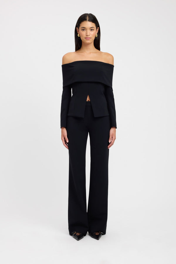 kookai Alto Off Shoulder Top Black