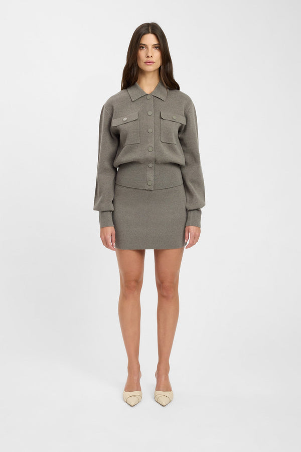 kookai Amelia Knit Jacket Moss Marle
