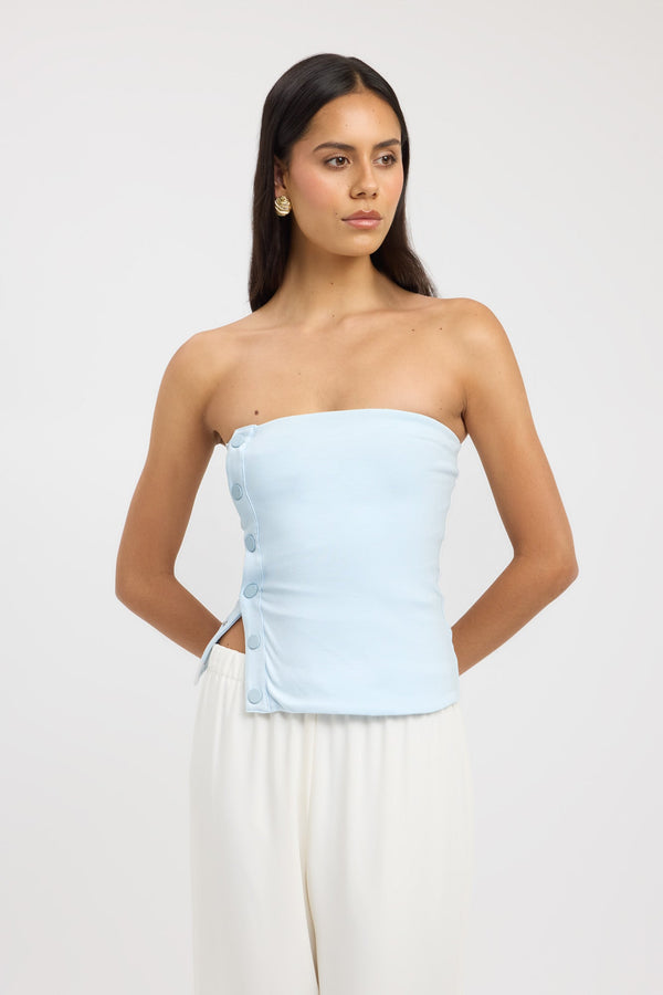 Kookai Amity Strapless Top Baby Blue