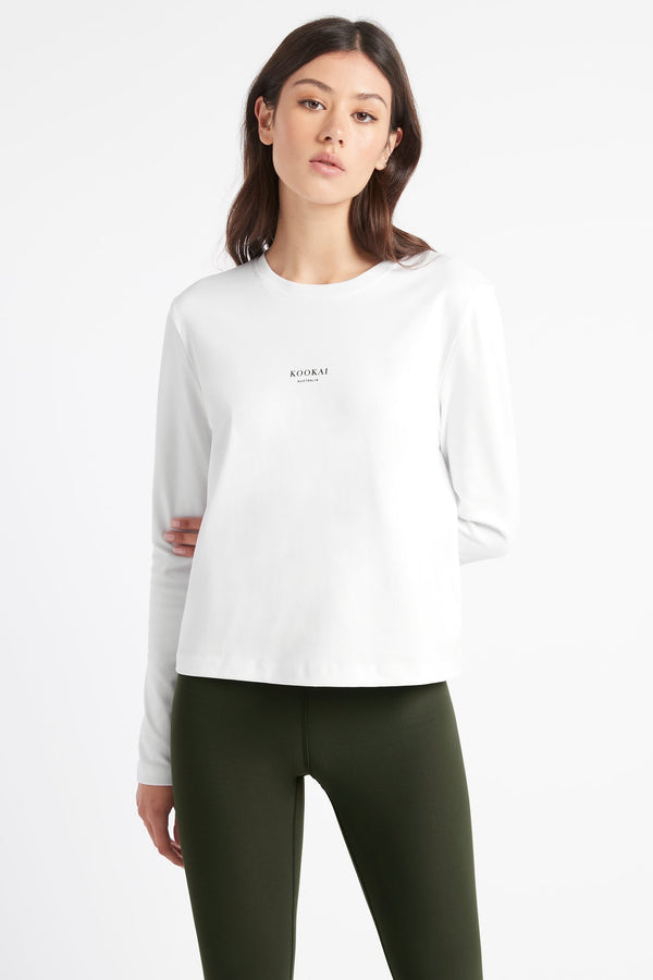 kookai Ana Long Sleeve Top White