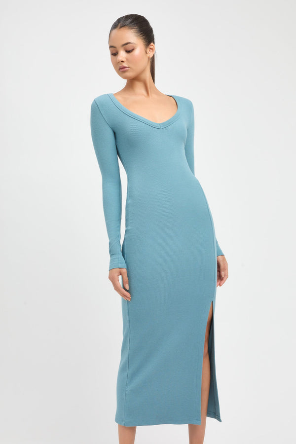 Kookai Angela Midi Dress Blue Haze