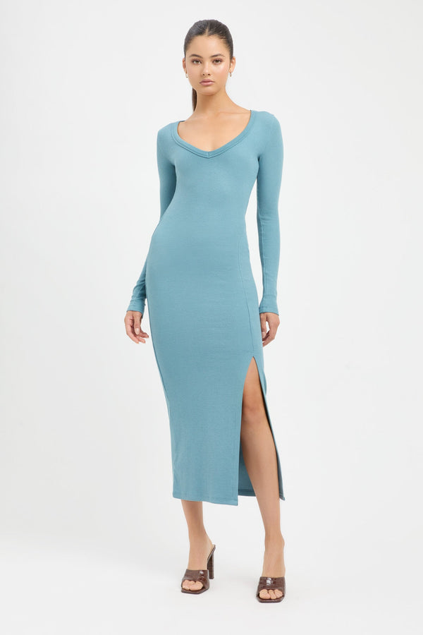 kookai Angela Midi Dress Blue Haze