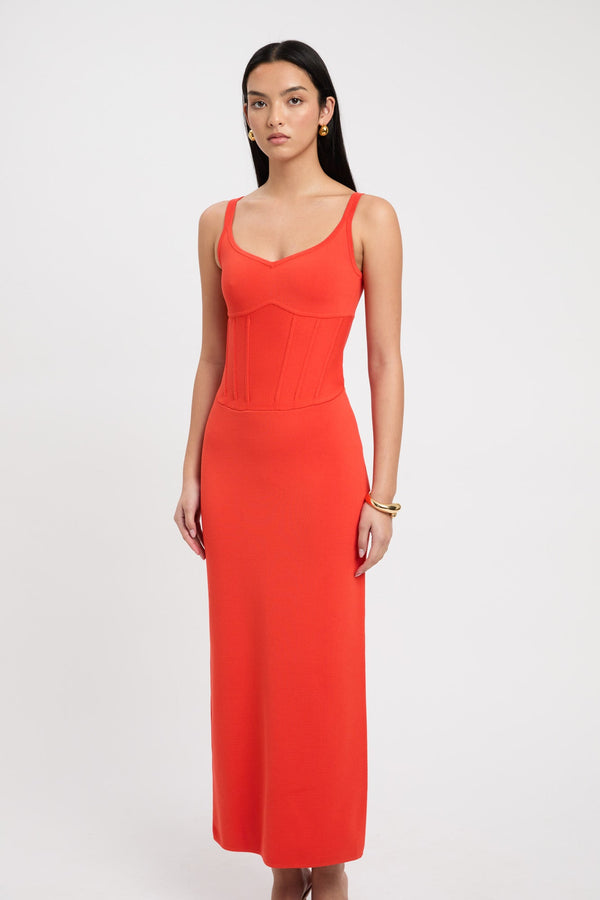 Kookai April Corset Dress Blood Orange