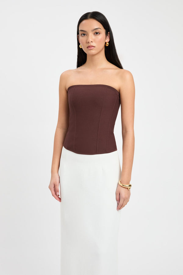 Kookai April Strapless Corset Cocoa