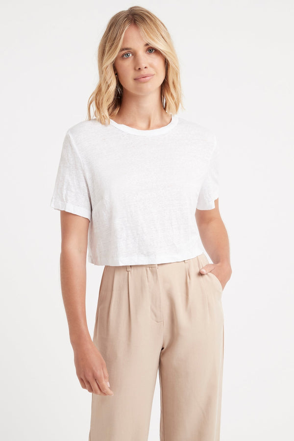 kookai Arabella Cropped Tee White