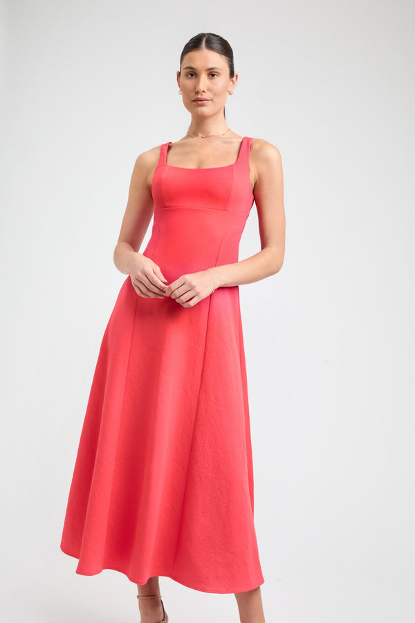 Kookai Ariel Bodice Dress Tomato