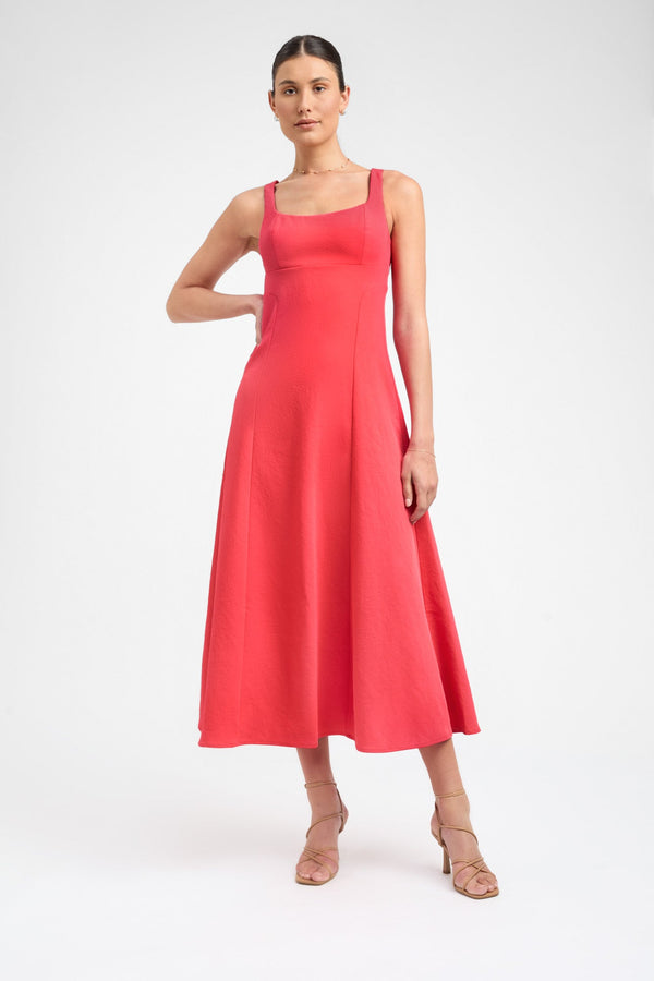 kookai Ariel Bodice Dress Tomato