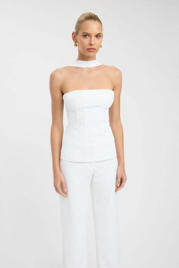 Kookai Ariel Bodice Top Natural White