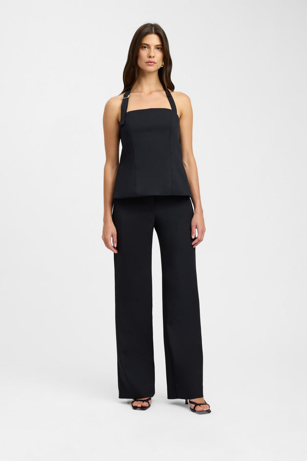 kookai Ariel Buckle Halter Top Black