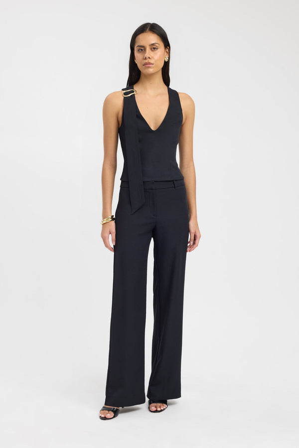 kookai Ariel Buckle Slider Top Black