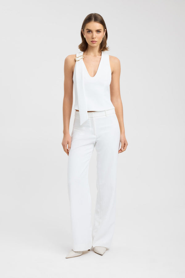 kookai Ariel Buckle Slider Top Natural White