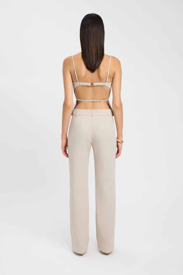 Kookai Ariel Clasp Back Top Dark Oat