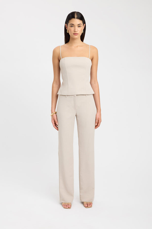 kookai Ariel Clasp Back Top Dark Oat