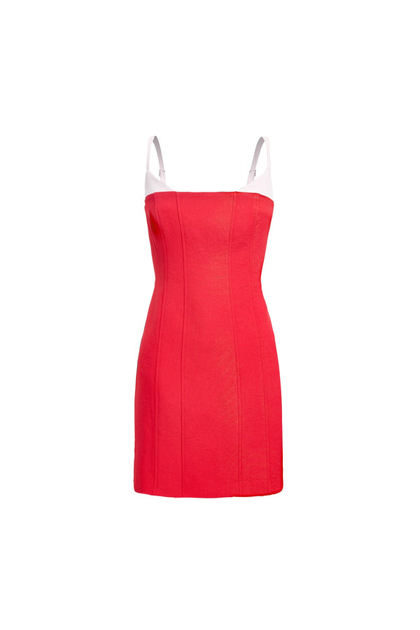 Kookai Ariel Contrast Mini Dress Ruby