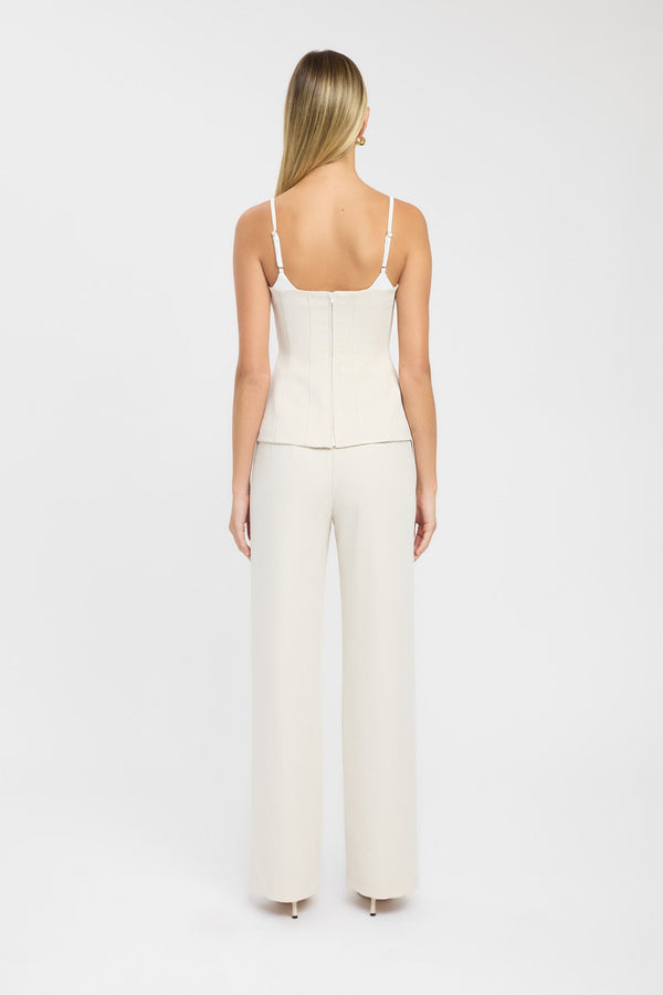 Kookai Ariel Contrast Top Almond Milk