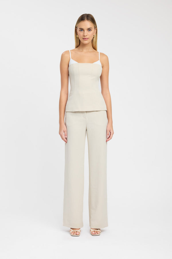 kookai Ariel Contrast Top Almond Milk