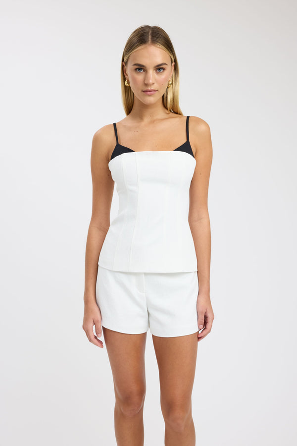 Kookai Ariel Contrast Top Natural White