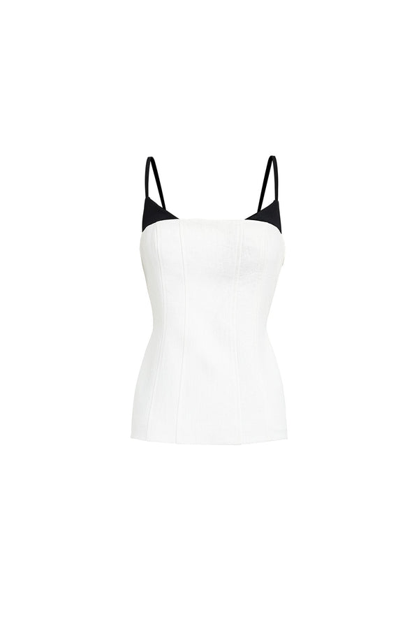 Kookai Ariel Contrast Top Natural White