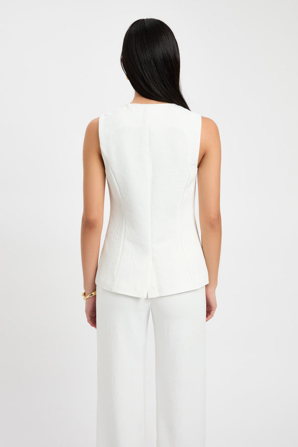 Kookai Ariel Crew Vest Natural White