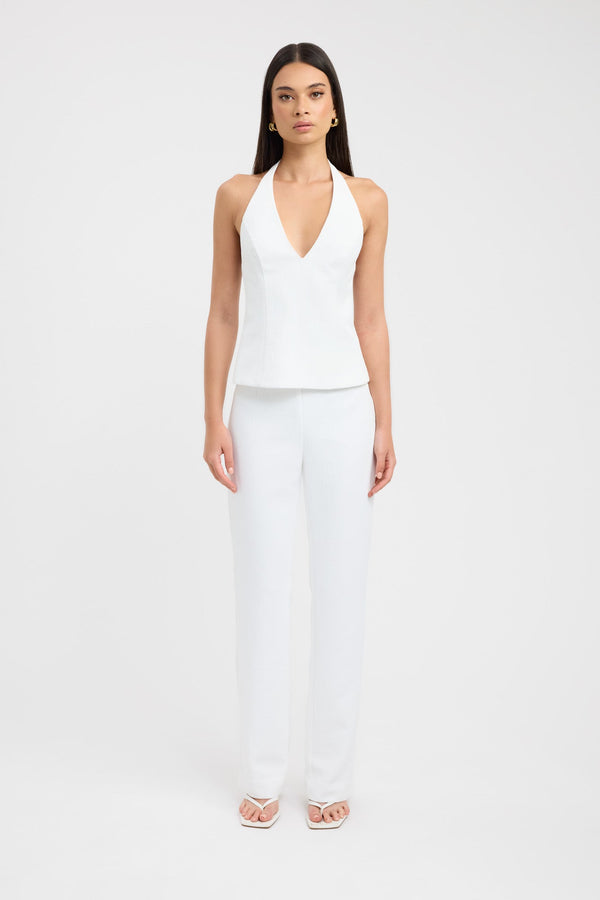 kookai Ariel Deep Vee Top Natural White