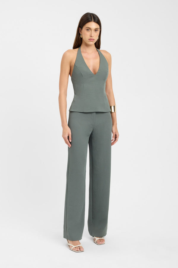 kookai Ariel Deep Vee Top Thyme