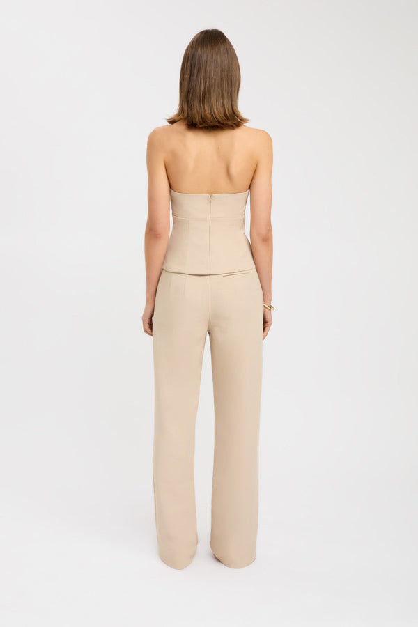 Kookai Ariel Double Belt Top Biscotti