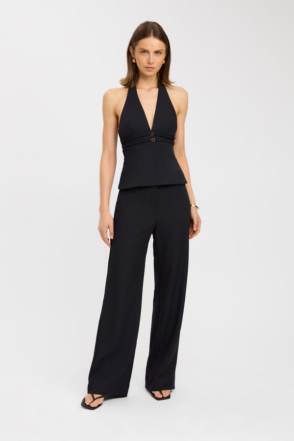 kookai Ariel Double Belt Top Black