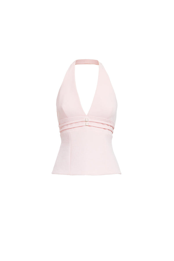 Kookai Ariel Double Belt Top Heavenly Pink