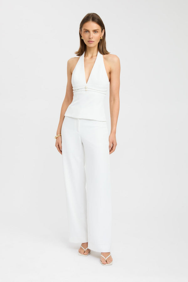 kookai Ariel Double Belt Top Natural White