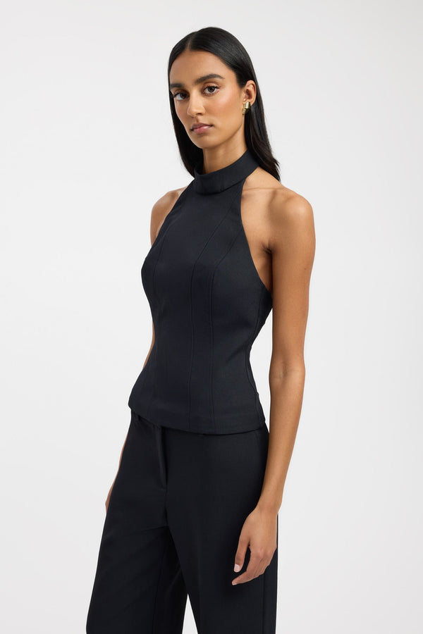 Kookai Ariel Halter Top Black