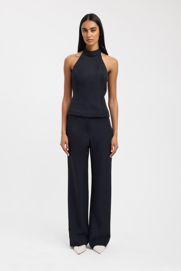 kookai Ariel Halter Top Black