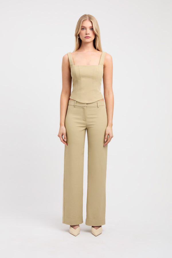 kookai Ariel Low Rise Pant Green Tea