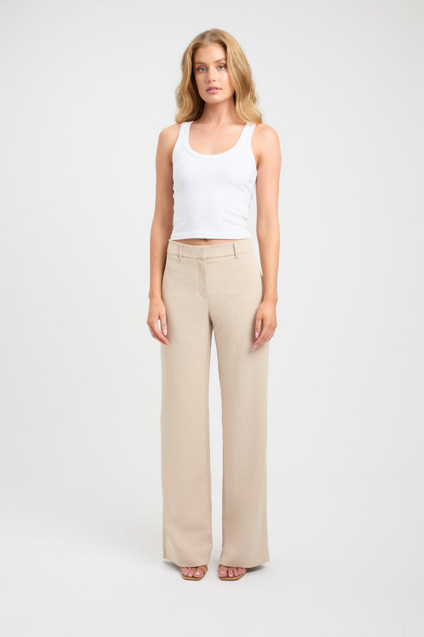 kookai Ariel Low Rise Pant Smoke Beige