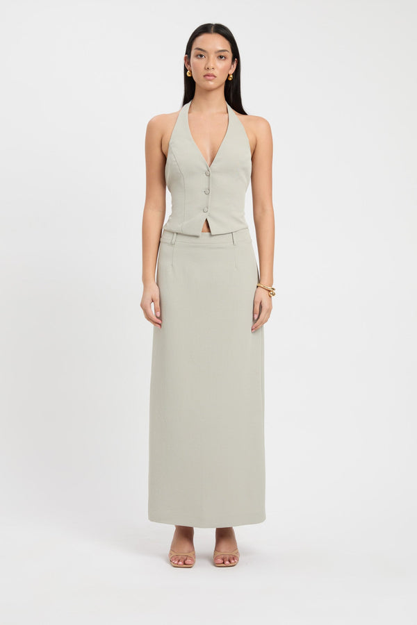 kookai Ariel Midi Skirt Dry Sage