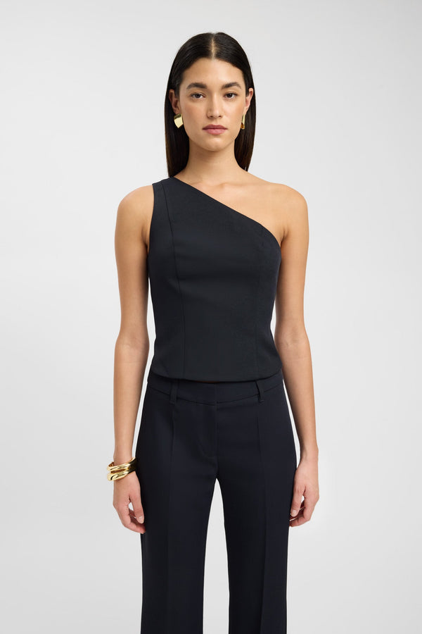 Kookai Ariel One Shoulder Top Black