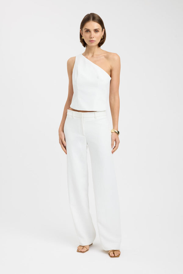 kookai Ariel One Shoulder Top Natural White