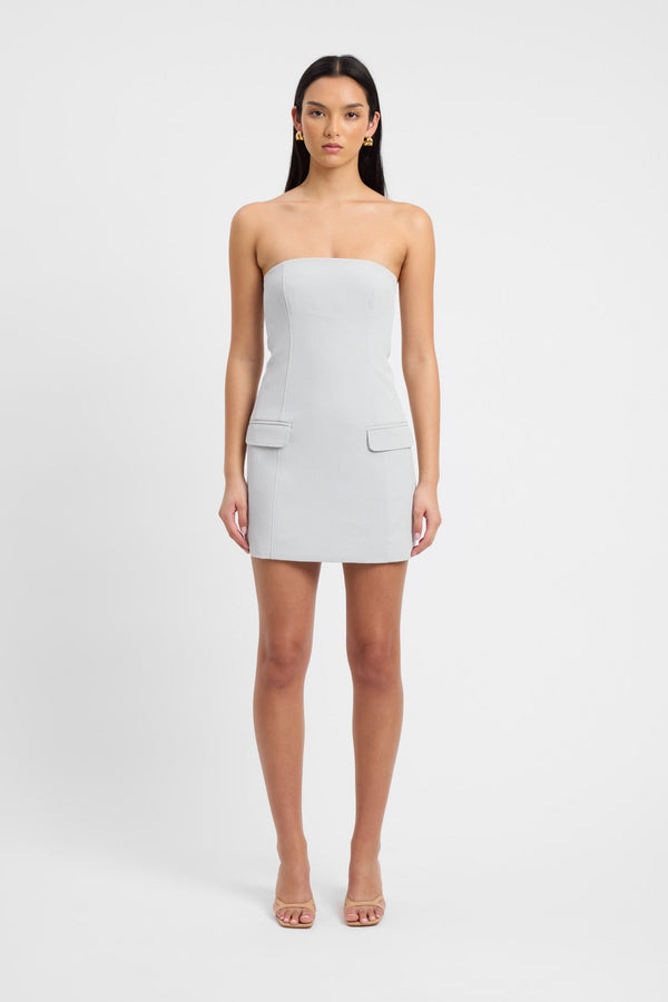 kookai Ariel Pocket Mini Dress Soft Grey