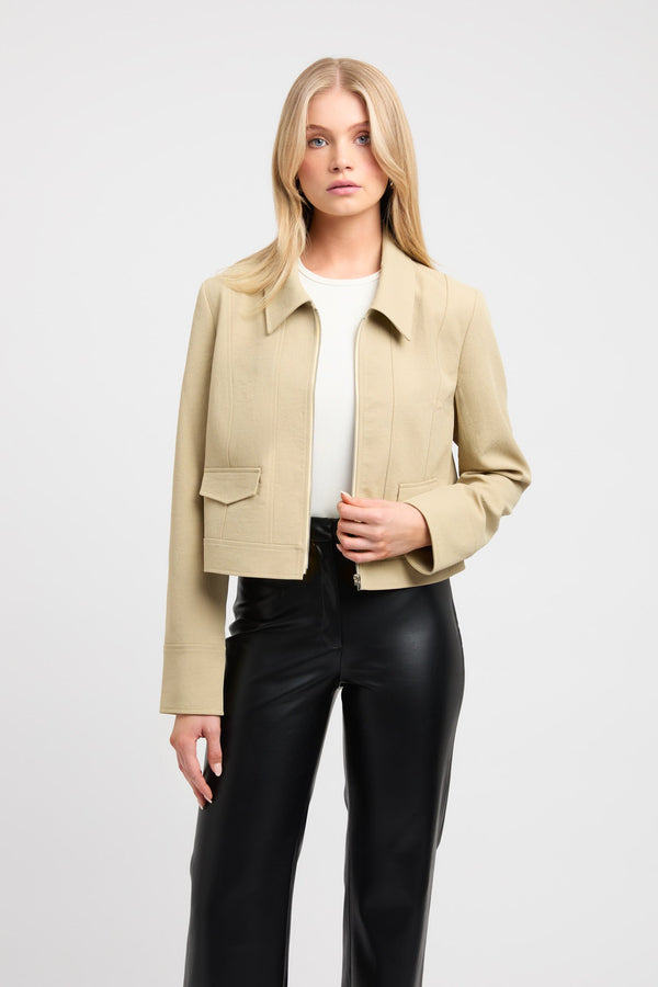 Kookai Ariel Staple Jacket Green Tea