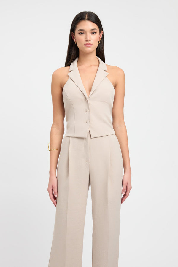 Kookai Ariel Staple Vest Dark Oat