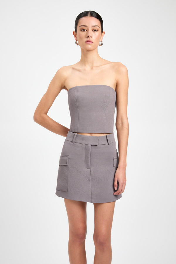 Kookai Ariel Strapless Top Charcoal