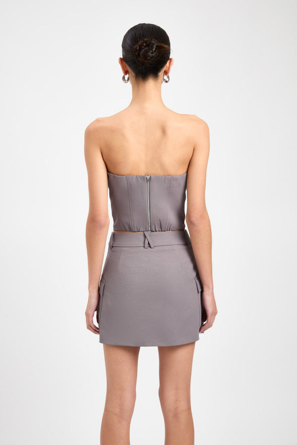 Kookai Ariel Strapless Top Charcoal
