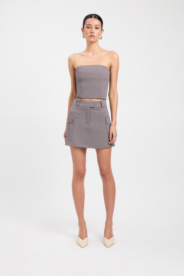 kookai Ariel Strapless Top Charcoal