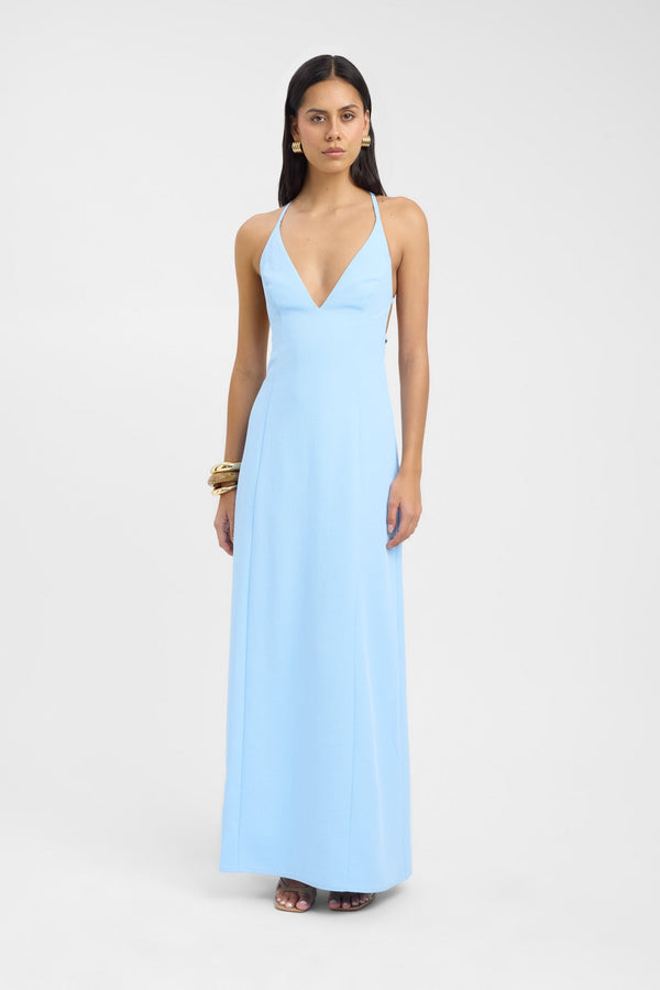 kookai Ariel Strappy Maxi Dress Blue Sky